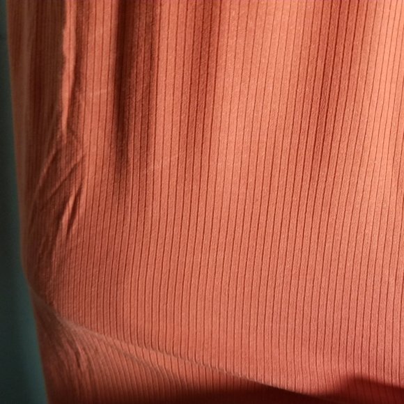 Reformation Cali Ribbed Orange Mock Neck Dress - Picture 11 of 11